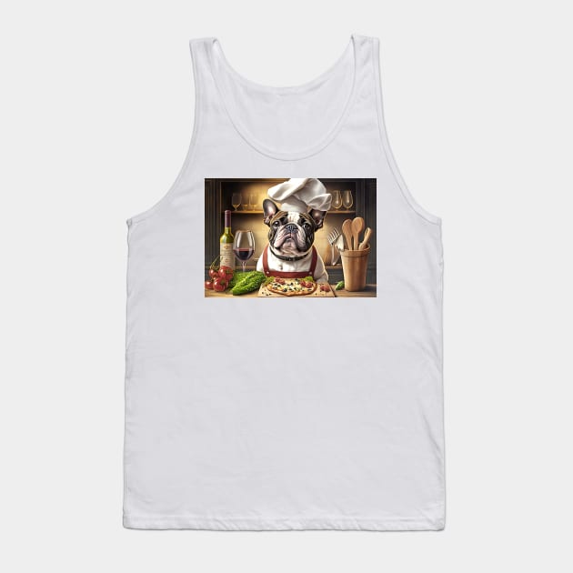 French Bulldog Pizza Chef Greeting Card Tank Top by candiscamera